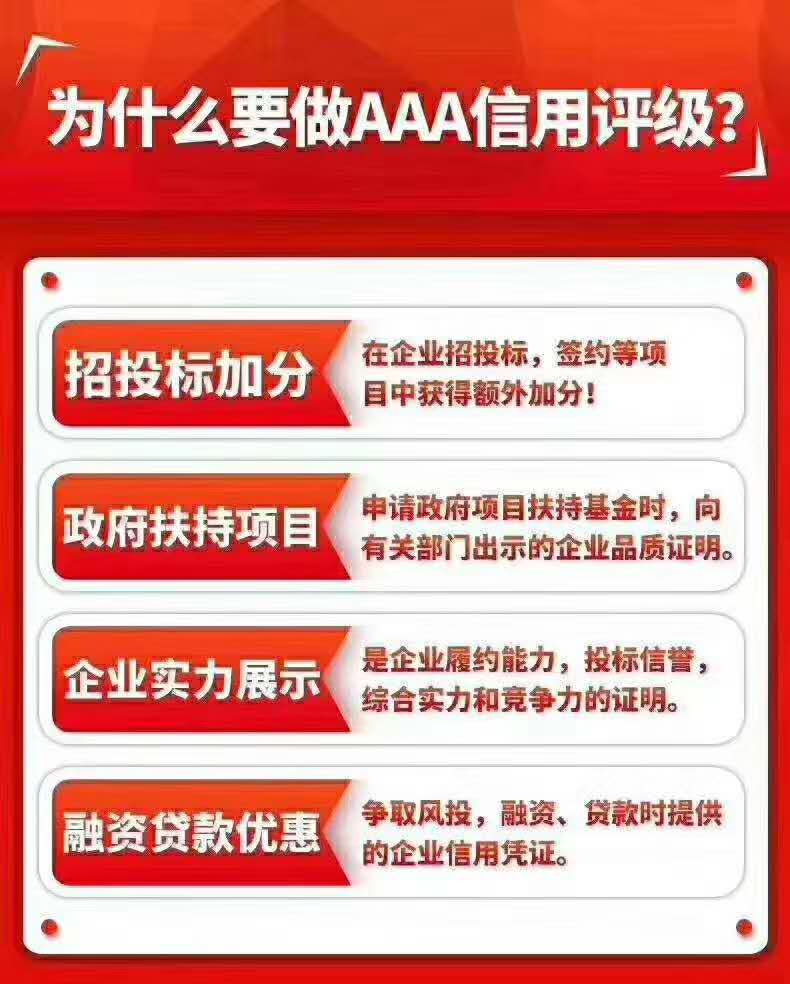 3A信用评级证书，企业信用评级对企业有哪些好处？(图1)